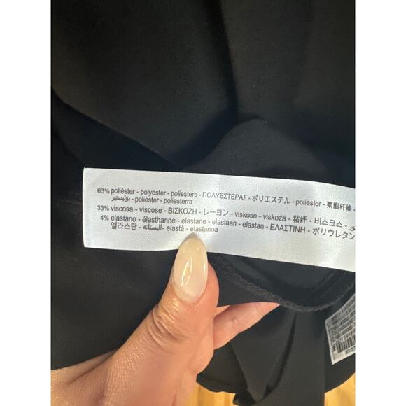 Zara Elastic Waist Midi Length Black Dress Size Small - Picture 6 of 7